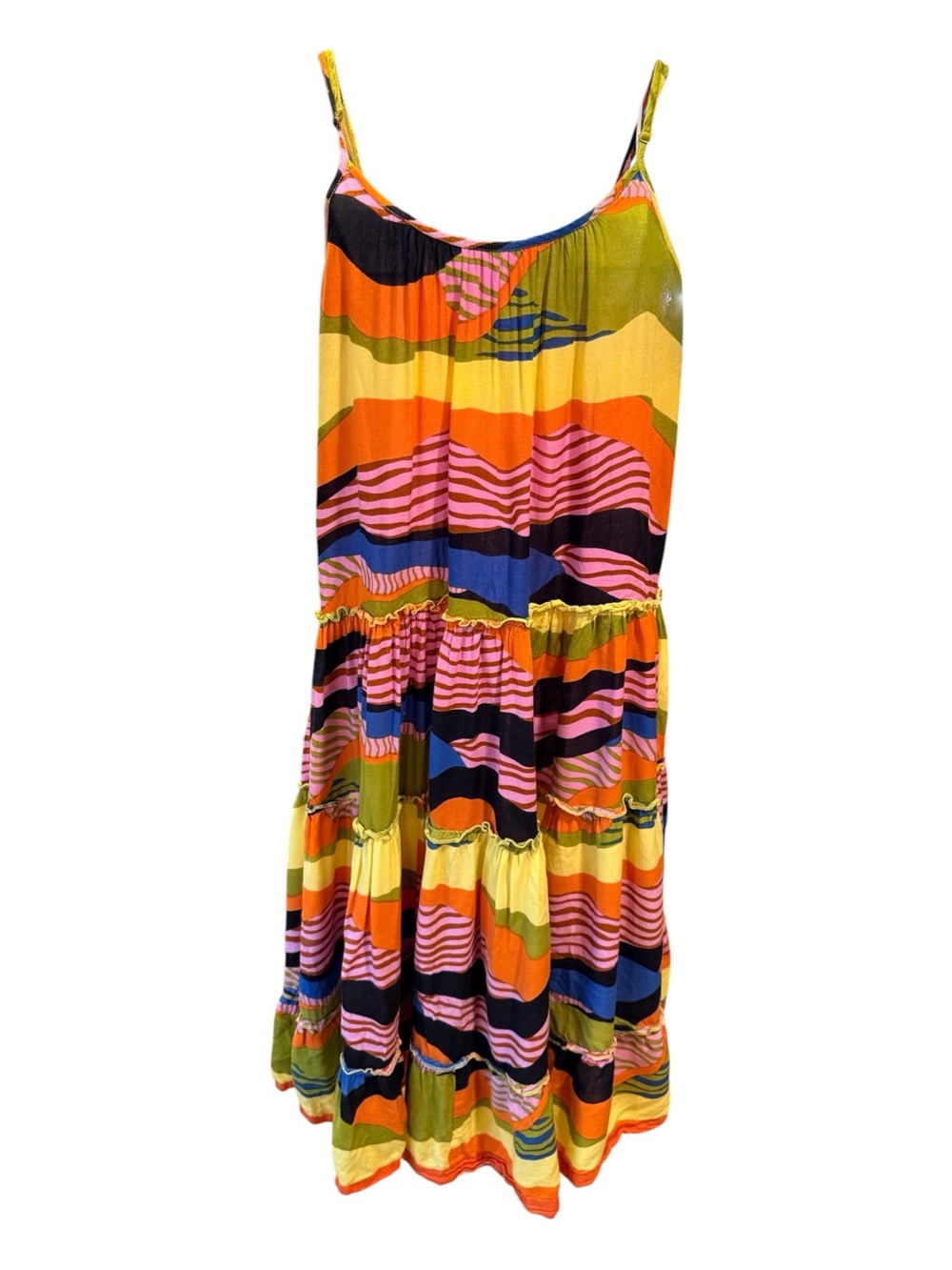THML Midi Sundress Dress Abstract Print Adjustable Straps Size S
